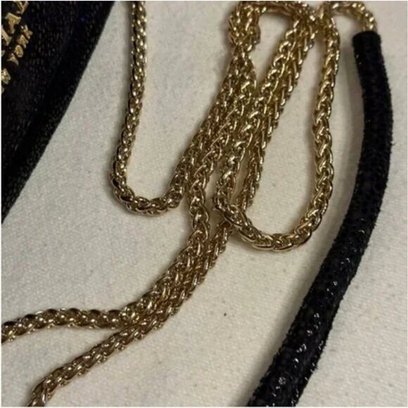 Sorial New York Black Evening Bag with Gold Chain Magnetic Closure - Picture 9 of 10